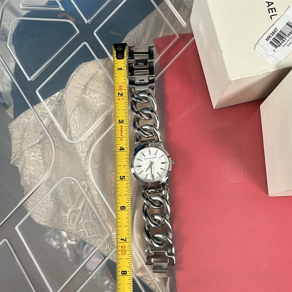 Michael Kors Women's Elena Silver Dial Twist Bracelet Watch MK3607- gently used - Picture 11 of 16